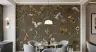 Serene Forest Animals Taupe Gold Botanical Wallpaper 2