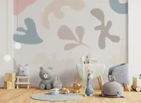 Playful Pastel Abstract Shapes Wall Mural