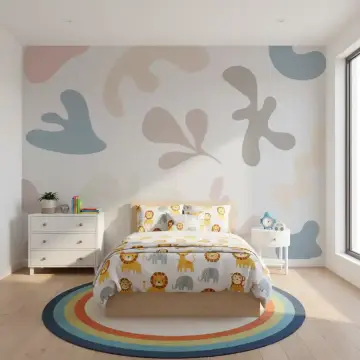 Playful Pastel Abstract Shapes Wall Mural