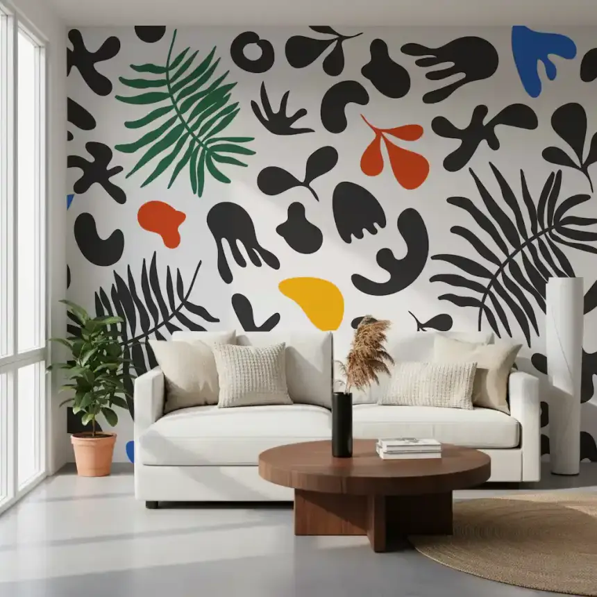 Vibrant Organic Shapes Wall Mural