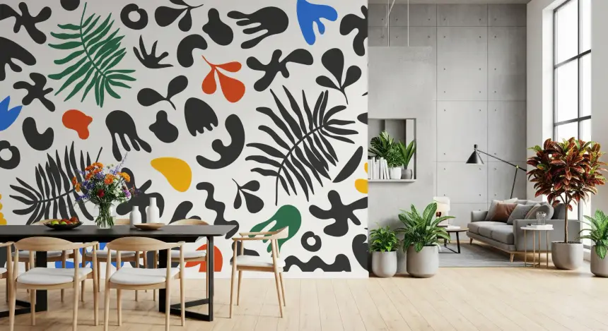 Vibrant Organic Shapes Wall Mural