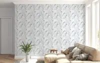 Whisper Grey Abstract Crystalline Geometric Wallpaper