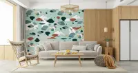 Abstract Mint Terrazzo Wall Mural