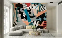 Dynamic Abstract Geometric Pattern Wall Mural