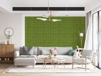Fresh Green Textured Grid Wallpaper