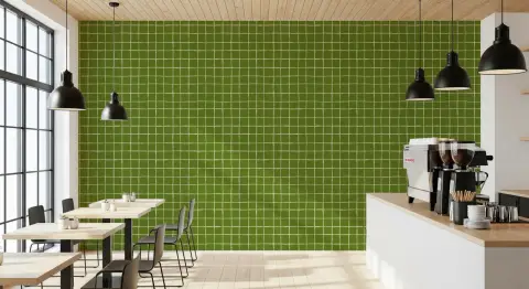 Fresh Green Textured Grid Wallpaper
