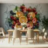 Vibrant Fruit Splash Kitchen Wall Mural 4