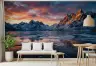 Fiery Sunset Over Icy Mountains Wall Mural 4