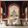 Taj Mahal View Through Mughal Arch Wall Mural 3