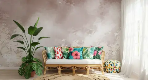 Soft Botanical Mist Wall Mural