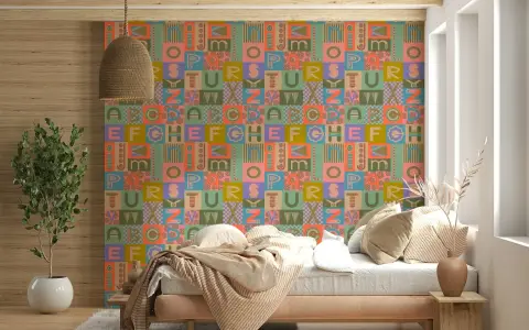 Alphabet Geometric Pattern Wallpaper