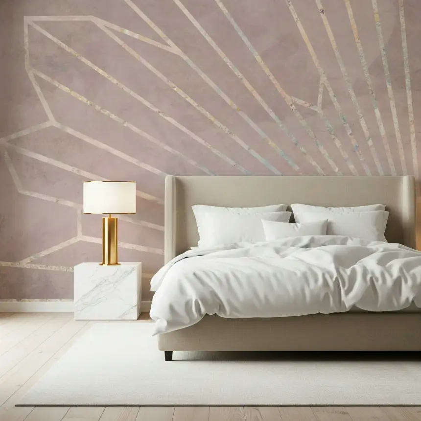 Geometric Blush Radiance Wall Mural - 2464592