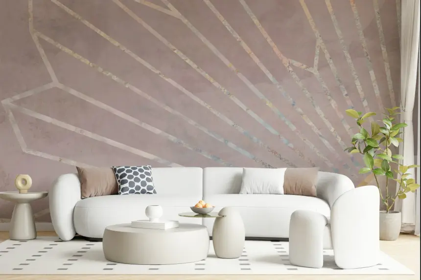 Geometric Blush Radiance Wall Mural - 2464592