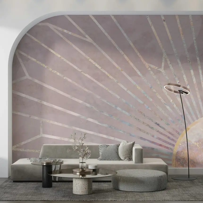 Geometric Blush Radiance Wall Mural - 2464592