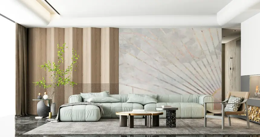 Geometric Dawn Wall Mural - 2464587