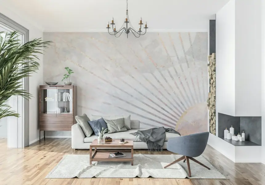 Geometric Dawn Wall Mural - 2464587