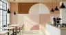 Terracotta Peach Geometric Circles Wall Mural 3