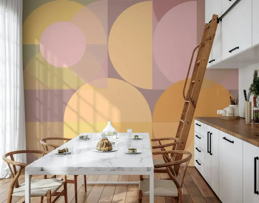 Geometric Pastel Harmony Wall Mural