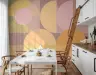 Blush and Gold Geometric Circles Wall Mural 2