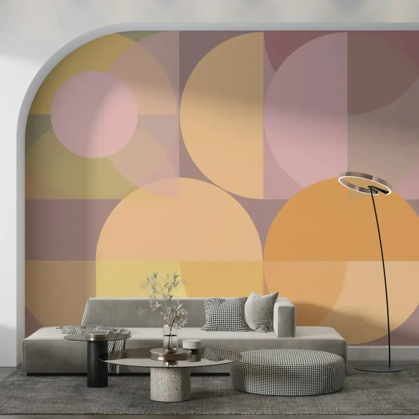 Geometric Pastel Harmony Wall Mural