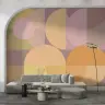Blush and Gold Geometric Circles Wall Mural 3
