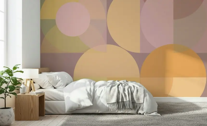 Geometric Pastel Harmony Wall Mural