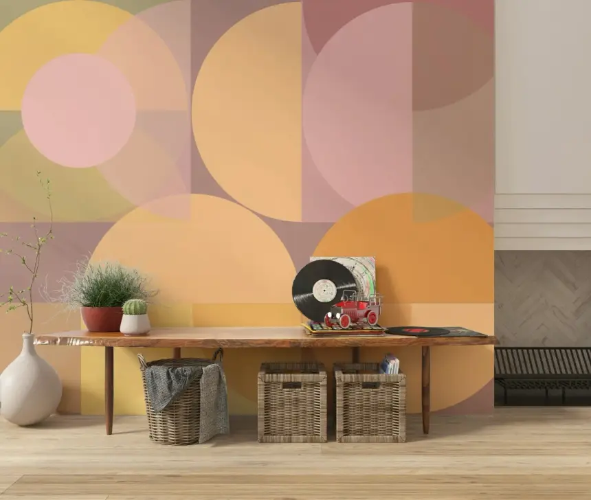 Geometric Pastel Harmony Wall Mural