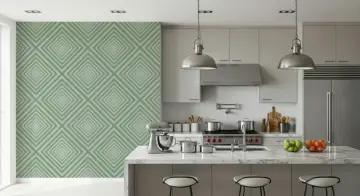 Sage Green Geometric Concentric Squares Wallpaper