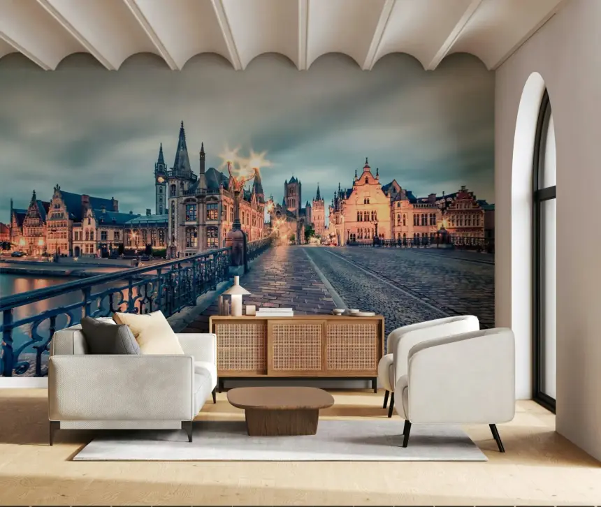 Ghent's Twilight Glow Wall Mural