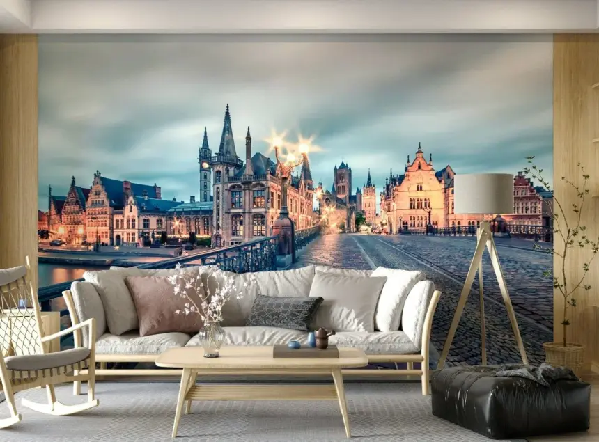 Ghent's Twilight Glow Wall Mural