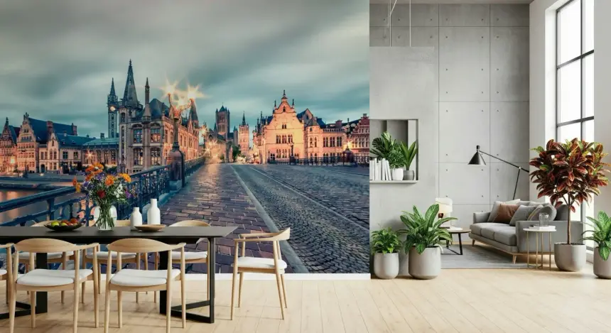 Ghent's Twilight Glow Wall Mural