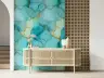 Gilded Teal Marble Abstract Wallpaper 4