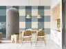 Dusty Blue Gingham Checkered Pattern Wallpaper 2