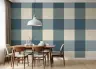 Dusty Blue Gingham Checkered Pattern Wallpaper 3