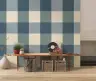 Dusty Blue Gingham Checkered Pattern Wallpaper 4
