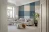 Dusty Blue Gingham Checkered Pattern Wallpaper 5