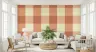 Terracotta and Cream Gingham Check Pattern Wallpaper 2