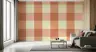 Terracotta and Cream Gingham Check Pattern Wallpaper 1