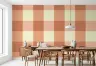 Terracotta and Cream Gingham Check Pattern Wallpaper 4