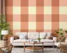 Terracotta and Cream Gingham Check Pattern Wallpaper 5