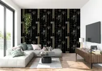 Golden Deco Fan Geometric Wallpaper