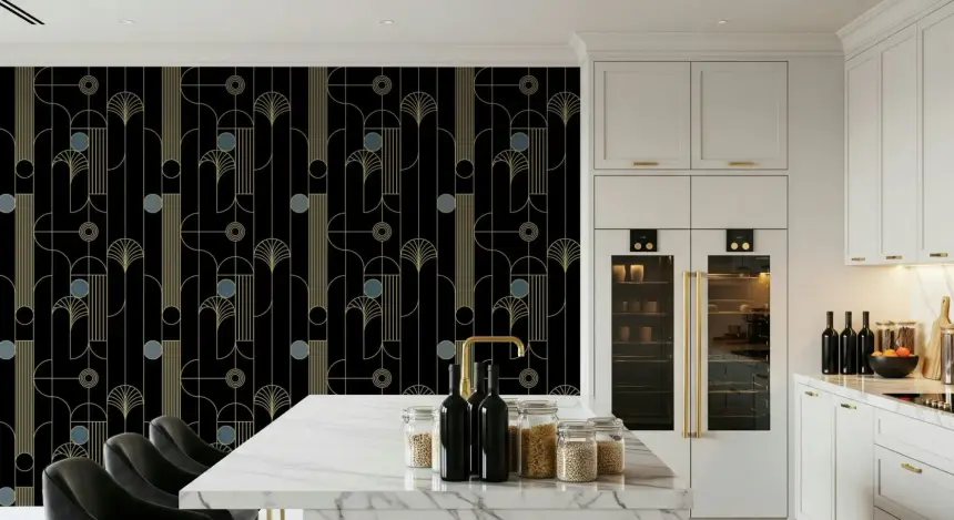 Golden Arcadia Harmony Deco Wallpaper