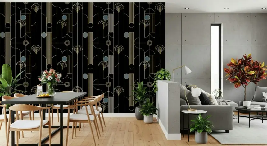 Golden Arcadia Harmony Deco Wallpaper