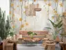 Textured Golden Blossom Cascade Wall Mural 3