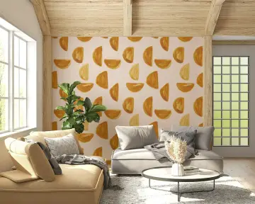 Modern Abstract Golden Ochre Brushstroke Wallpaper