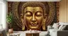 Serene Golden Buddha Head Wall Mural 1