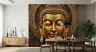Serene Golden Buddha Head Wall Mural 3