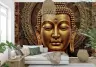 Serene Golden Buddha Head Wall Mural 4