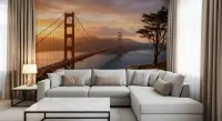 San Francisco Golden Gate Sunset Wall Mural