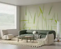 Lush Green Wheat Stalks Nature Wall Mural